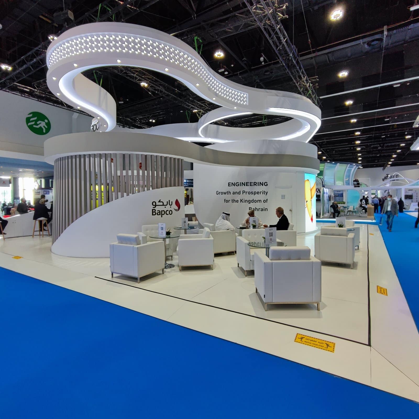 Bapco stand interior at ADIPEC built by Standsbay